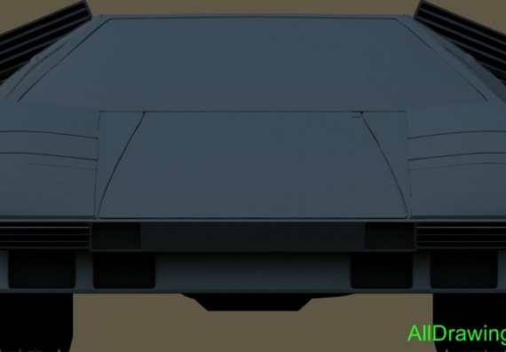 Lamborghini Countach Quattrovalve (Lamborgini Kountach Quatrovelv) - drawings (drawings) of the car